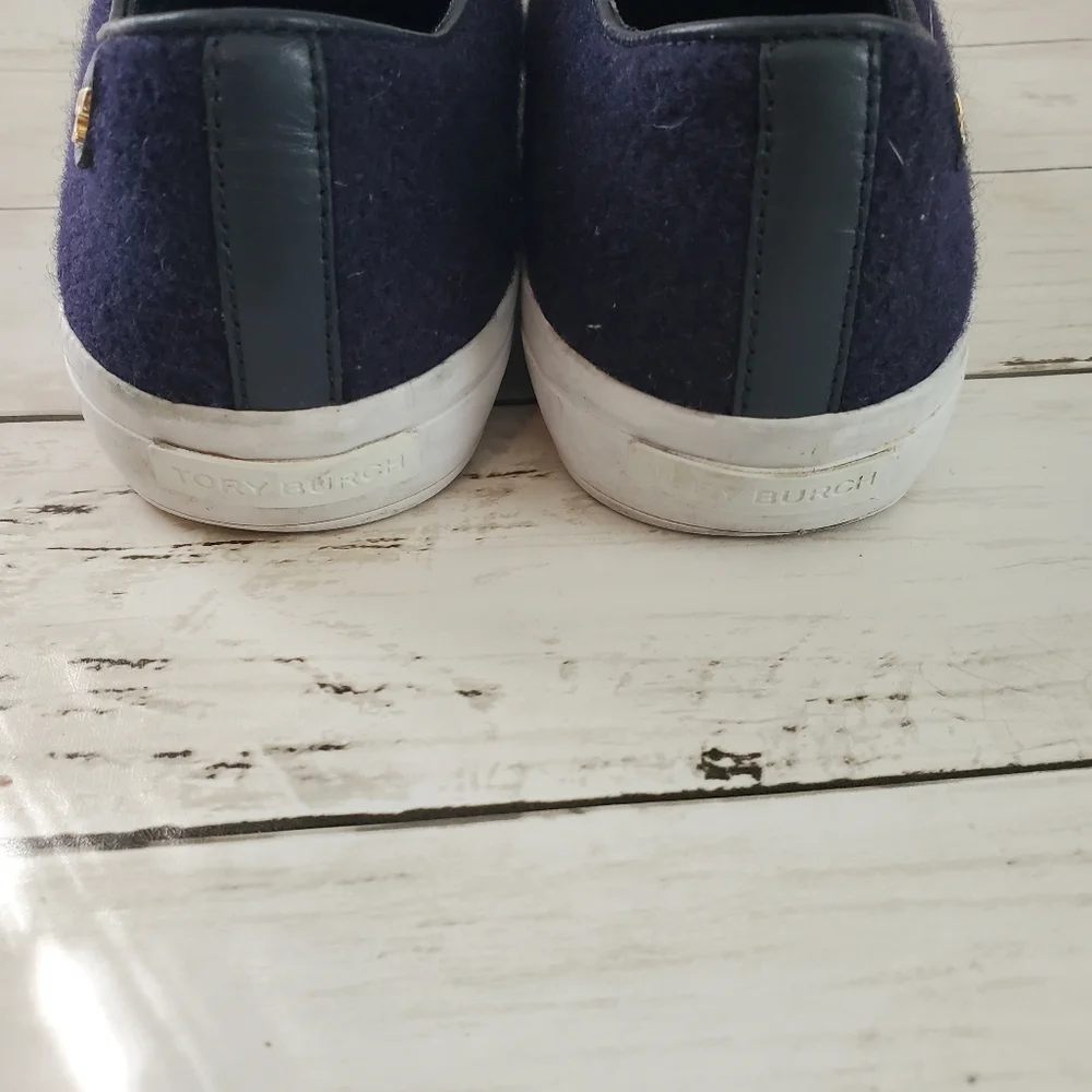 Tory Burch stardust ombre wool slip on sneakers blue green size 6‎
